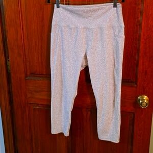 RBX White And Tan Print High-Waisted Leggings